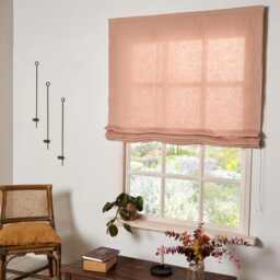 Linen Roman Blind-Relaxed Blind-Linen Shade in Dusty Peach Color-Hardware Is Included-Made To Measure Blind - Custom Blind - thumbnail 3