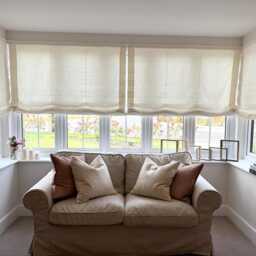 Linen Roman Blind-Relaxed Blind-Linen Shade in Dusty Peach Color-Hardware Is Included-Made To Measure Blind - Custom Blind - thumbnail 2
