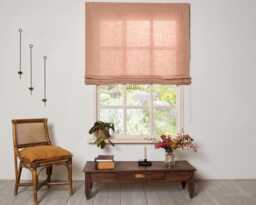 Linen Roman Blind-Relaxed Blind-Linen Shade in Dusty Peach Color-Hardware Is Included-Made To Measure Blind - Custom Blind