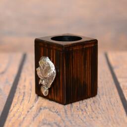 st. Bernard - Wooden Candlestick With Dog, Souvenir, Decoration, Limited Edition, Collection - thumbnail 2