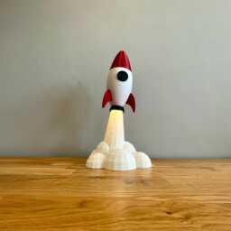 Rocket Launch Desk Lamp - Kids Night Light Birthday Present Man Cave Fun Gift Idea Office Star Gazer - thumbnail 3