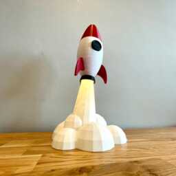 Rocket Launch Desk Lamp - Kids Night Light Birthday Present Man Cave Fun Gift Idea Office Star Gazer - thumbnail 2