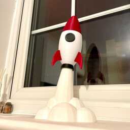 Rocket Launch Desk Lamp - Kids Night Light Birthday Present Man Cave Fun Gift Idea Office Star Gazer - thumbnail 4