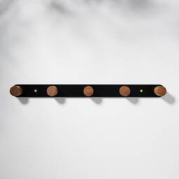 Black Walnut Minimalist Metal & Wood Wall Mounted Coat Hook - thumbnail 3