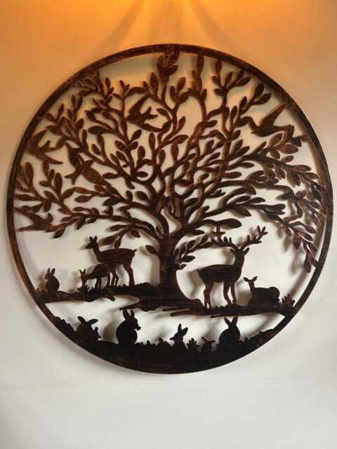 Large Bronze Tree Of Life Metal Garden Outdoor Wall Art Plaque 80cm Diameter - image 1