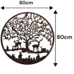Large Bronze Tree Of Life Metal Garden Outdoor Wall Art Plaque 80cm Diameter - thumbnail 2