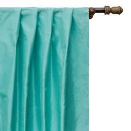 Sea Green Art Silk Curtain Panels, Faux Curtains - Rod Pocket, Grommet, Box Pleat, Three Pinch Tab Top & Plain Ring Top - thumbnail 1