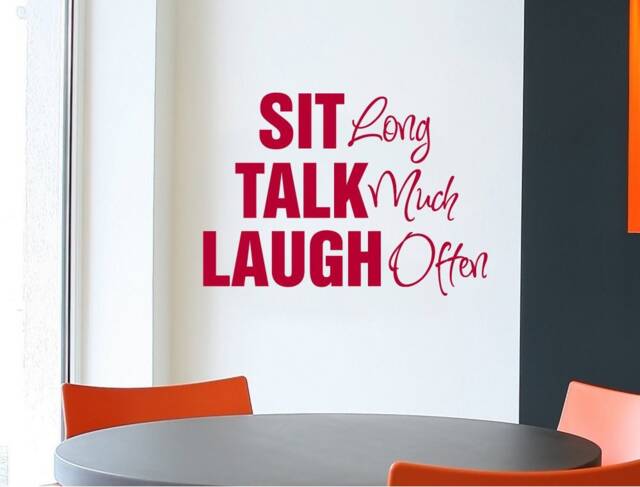 Sit Talk Laugh Wall Sticker, Kitchen Decor, Quote Quotes, Art - image 1