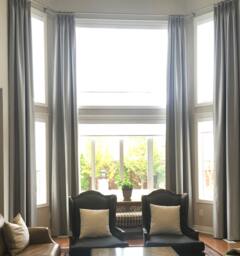 Custom Pinch Pleated Faux Linen Drapery Panel, Solid Color, Blackout Lined