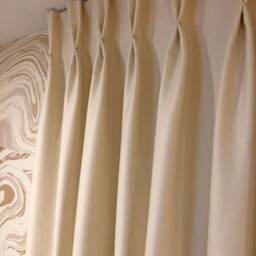 Custom Pinch Pleated Faux Linen Drapery Panel, Solid Color, Blackout Lined - thumbnail 3