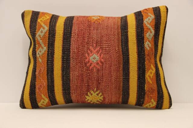 Throw Lumbar Kilim Pillow, 14x20 in - 35x50 cm Boho Pillowcover Kilim Cushion Cover, Tribal Pillow 4Bef-444 - image 1
