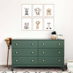 Watercolor Savanna Animal Prints Nursery Wall Art Gallery, Set Of 4, 5 Or 6 - thumbnail 2