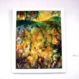 Original Silk Painting Underwater Fantasy Landscape, Framed Wall Art - thumbnail 2