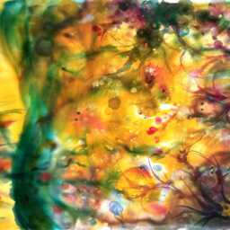 Original Silk Painting Underwater Fantasy Landscape, Framed Wall Art - thumbnail 3