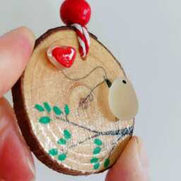 Friendship Gift - Little Sea Glass Bird With A Heart Hanging Decoration - thumbnail 2