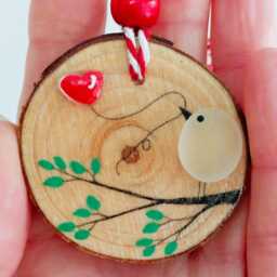 Friendship Gift - Little Sea Glass Bird With A Heart Hanging Decoration - thumbnail 3