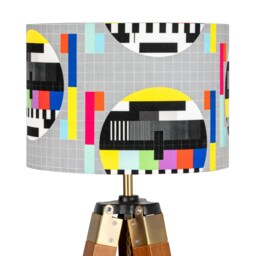 Lampshade - Retro Interiors Testcard Lamp Shades Ceiling, Table & Pendant Light Drum Shade 25cm 30cm 35cm 40cm 45cm Grey White