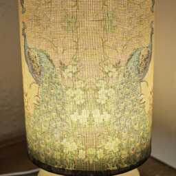 Decoupage Noble Peacock Usb Lamp Handmade Floral Night Light - thumbnail 2