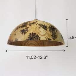 Large Rustic Wood Pendant Light, Unique Hanging Chandelier For Kitchen - thumbnail 3