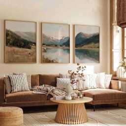 Lake District Art Print Set Neutral Mountain Landscape, Scenic Artwork - thumbnail 3