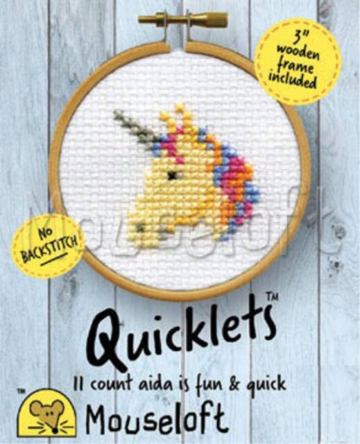 Mini Unicorn Cross Stitch // Kit Embroidery Hoop Small Framed Stitch - image 1