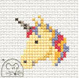 Mini Unicorn Cross Stitch // Kit Embroidery Hoop Small Framed Stitch - thumbnail 2