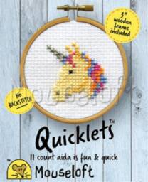 Mini Unicorn Cross Stitch // Kit Embroidery Hoop Small Framed Stitch - thumbnail 1