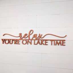 Rustic Wooden Lake House Wall Decor - Relaxing Cottage Sign Vacation Home Hanging Art - thumbnail 2
