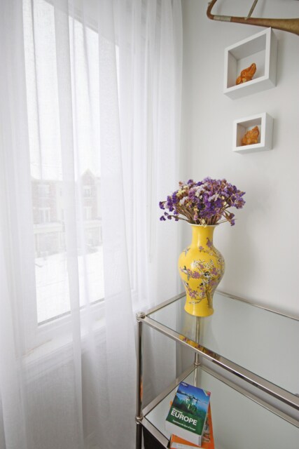 French Pleated Sheer Curtain, Faux Linen Lucky White Drapery - image 1