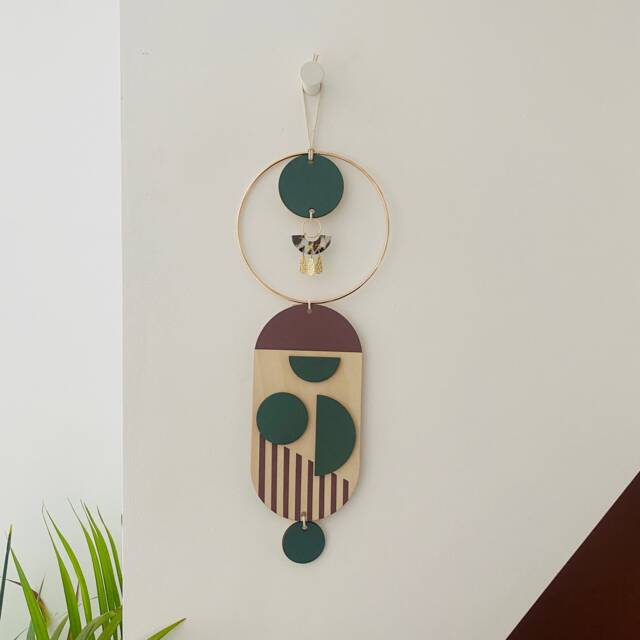 Abstract Wood Wall Art - Mid Century Modern Geometric Shapes - image 1
