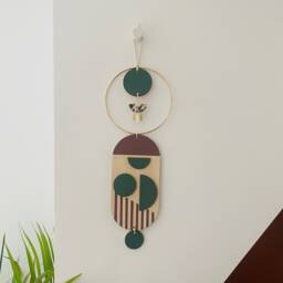 Abstract Wood Wall Art - Mid Century Modern Geometric Shapes - thumbnail 1