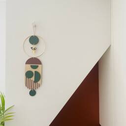 Abstract Wood Wall Art - Mid Century Modern Geometric Shapes - thumbnail 3