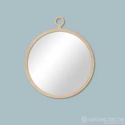 Round Wooden Wall Mirror Lupa 60x60cm, Minimalistic Style - thumbnail 2