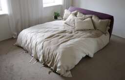 Natural Linen Bedding Set Duvet Cover & Pillowcases - Us King, Queen - thumbnail 1