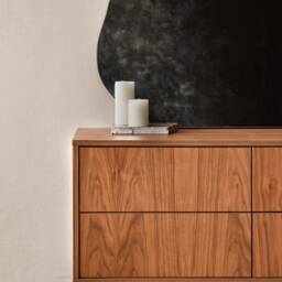 "Mid Century Sideboard, Tv Cabinet, Stand Walnut Veneer 6 Drawers ""Crown" - thumbnail 3