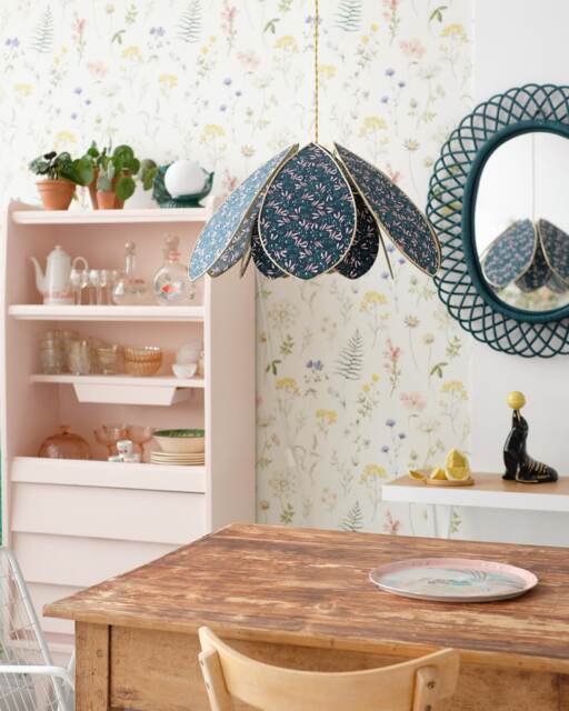 Double Flower Pendant Light - Night - image 1