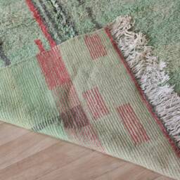 Authentic Boujaad Rug, Green Moroccan Rug 5x8 Ft - thumbnail 4