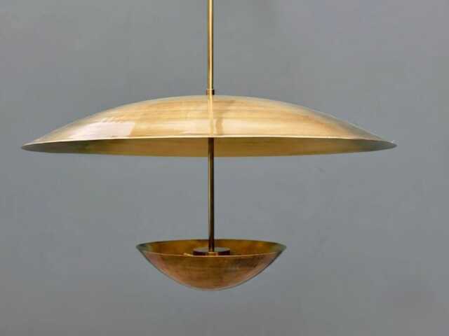 6 Light Elegance Brass Dish Chandelier Trending Lighting Piece Home Decor - image 1
