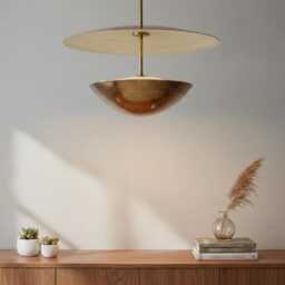 6 Light Elegance Brass Dish Chandelier Trending Lighting Piece Home Decor - thumbnail 2