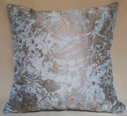 Throw Pillow Cushion Cover Rubelli Jacquard Fabric Aqua Blue & Gold Mirage Pattern - Available in More Colors - Handmade Italy - thumbnail 1