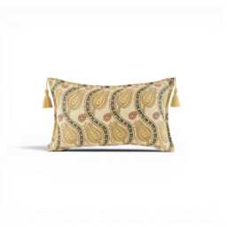Turkish Pillow Cover 12x20 - Beige Tulip Pattern Decorative Boho Cushion Sofa Accent Case Throw Pillows Lumbar - thumbnail 1