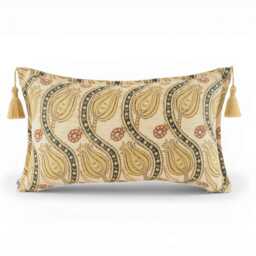 Turkish Pillow Cover 12x20 - Beige Tulip Pattern Decorative Boho Cushion Sofa Accent Case Throw Pillows Lumbar - thumbnail 3