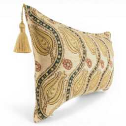 Turkish Pillow Cover 12x20 - Beige Tulip Pattern Decorative Boho Cushion Sofa Accent Case Throw Pillows Lumbar - thumbnail 2