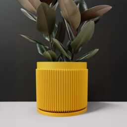 Large Indoor Outdoor 3D Printed Planter, Plant Pot With Drainage, Terracotta, Green, Yellow, Sizes 4 5 6 7 8 9 10 11 Inch, Cadence - thumbnail 2