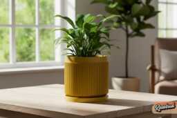 Large Indoor Outdoor 3D Printed Planter, Plant Pot With Drainage, Terracotta, Green, Yellow, Sizes 4 5 6 7 8 9 10 11 Inch, Cadence - thumbnail 1