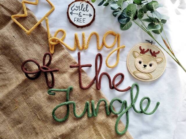 King/Queen Of The Jungle Wire Sign - Welcome To Jungle L Play Room Kids Wall Hanging Decor Bedroom - image 1