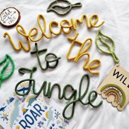 King/Queen Of The Jungle Wire Sign - Welcome To Jungle L Play Room Kids Wall Hanging Decor Bedroom - thumbnail 2