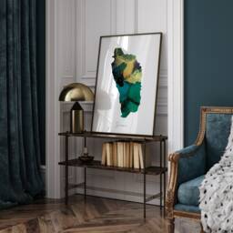 Dominica Map Emerald Green & Gold Wall Art Print - thumbnail 2