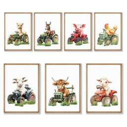 Personalized Farm Animal Nursery Art, Set Of 3 - thumbnail 2