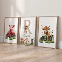 Personalized Farm Animal Nursery Art, Set Of 3 - thumbnail 3
